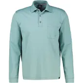 Lerros Sweatshirt "Langarm Polo mit Brusttasche aus Baumwollmix", Herren, Gr. L, grün (arctic blau), 52% Baumwolle, 48% Polyester, Sweatshirts Sweatshirt