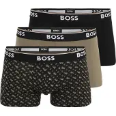 BOSS für Herren. 50554443 3er Set Power Design Boxershorts schwarz, braun (M), Heimtextilien, Baumwolle