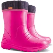 Demar Gummistiefel DINO PINK Regenstiefel Kinderstiefel mit Innenschuh leichte Thermostiefel, 26/27