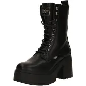 Buffalo Mila Lace Up Mid Damenschuhe Schnürstiefel Schwarz Freizeit