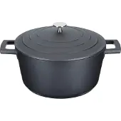 Masterclass MCMCRD24 - Leichte Stielkasserolle mit Deckel, Aluminiumguss, schwarz, 4 Liter/24 cm