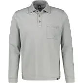 Lerros Sweatshirt "Langarm Polo mit Brusttasche aus Baumwollmix", Herren, Gr. L, grau (basalt grau), 52% Baumwolle, 48% Polyester, Sweatshirts Sweatshirt