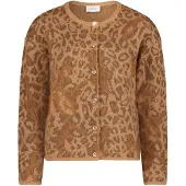 Cartoon Strick-Cardigan mit Rundhalsausschnitt in Camel/Braun | Gr.: 44