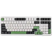 MCHOSE Mechanische Gaming-Tastatur K99 Green, 99 Tasten (98 %), vorgeschmierte KTT-Hyacinth-Switches, RGB-Beleuchtung, 2,4 GHz/Bluetooth/USB-C, Hot-Swap, 6000-mAh-Akku, Weiß/Grün