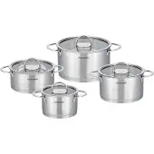 Hanseatic Topf-Set "" Set, je 1 Fleischtopf 16/20/24 cm, Bratentopf 20 cm, 8 Stk. tlg. Edelstahl 18/10