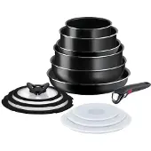 Lagostina Ingenio Easy Start, Gemischtes Set, Schwarz, Aluminium, Titan, Schwarz, Thermosignal