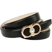 Anthoni Crown Ledergürtel , Damen, Gr. 70, schwarz, Leder, unifarben, Gürtel Ledergürtel, Femininer Ledergürtel, Schließe mit Glitzersteinen