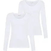 Ysabel Mora Langarmshirt Rundhals-Ausschnitt, weich, Baumwollmix, elastisch