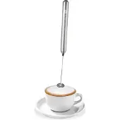 Macom 863, Handheld electric milk frother, Silber, Edelstahl, Tasten, Akku, AAA