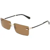 Calvin Klein Jeans Elegante Damen-Sonnenbrille: Beige, Metall, Rechteckig, Braun