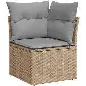 vidaXL Garten-Sofa-Set 6 stk. Beige und Hellgrau