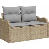 vidaXL Garten-Sofa-Set 8 stk. Beige und Hellgrau