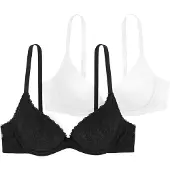 Dorina Push-up-BH "Sonia", Damen, Gr. 70, Cup D, 2, schwarz-weiß (schwarz, weiß), Obermaterial: 90% Polyamid, 10% Elasthan, gemustert, unifarben, bequem, BHs Push-up-BH, mit vorgeformten Cups