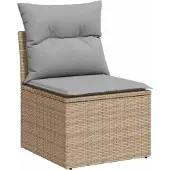 vidaXL Gartensofa-set 13 stk. 12-Sitzanzahl Beige Poly-Rattan