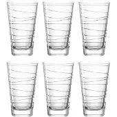 Leonardo Glas "Trinkgläser Vario Struttura 280 ml 6er Set transparent", bunt (transparent), 6 tlg., Glas, Trinkgefäße, Glas