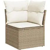 vidaXL Gartensofa-set 5 stk. 4-Sitzanzahl Beige und Creme Poly-Rattan