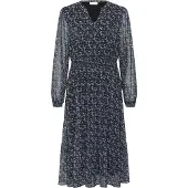Cream Midikleid "Damen Kleid CRYuna", Damen, Gr. 38, N-Gr, schwarz (schwarz neutral leaf), Obermaterial: 100% Polyester PES., Kleider Midikleid