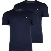 Emporio Armani für Herren. EM000391_AF14132 2er-Set marineblaue Rundhalsunterhemden (S), Heimtextilien, Baumwolle, Kurzarm