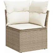 vidaXL Gartensofa-set 9 stk. 8-Sitzanzahl Beige und Creme