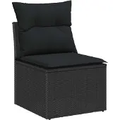 vidaXL Gartensofa-set 7 Stk. Schwarz und Braun