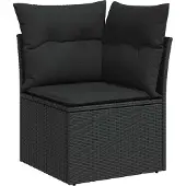 vidaXL Gartensofa-set 7 stk. Schwarz Poly-Rattan