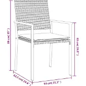 vidaXL 5-tlg. Garten-Essgruppe mit Kissen Poly Rattan und Stahl