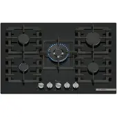 Bosch Serie 6 PPQ7A6I40, Schwarz, Integriert, 75 cm, Gaskochfeld, Gehärtetes Glas, 5 Zone(n)