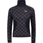 Mons Royale Womens Ascender Merino Base Layer Mock Neck Long Sleeve forged iron / black (913) L