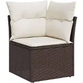 vidaXL Gartensofa-set 10 stk. Braun und Creme Poly-Rattan