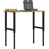 vidaXL Werkbank Hellbraun 100x60x(71,5-98) cm Massivholz Eiche