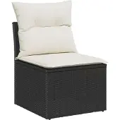 vidaXL Gartensofa-set 13 Stk. 9-Sitzanzahl Schwarz und Creme