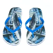 Just cavalli Hausschuhe, Strandschuhe, Polyester, PVC, Blau, Jeans-Muster, Logo
