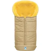 HEITMANN FELLE Fußsack "Eisbärchen - Lammfell Winterfußsack - Premium Qualität" mit echtem Lammfell, für Kinderwagen & Buggy, 6 Gurtschlitze, waschbar