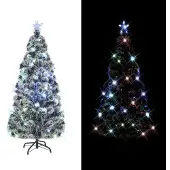 vidaXL Vorbeleuchteter Weihnachtsbaum mit Ständer und LED 150 cm Glasfaser