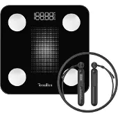 Terraillon Vernetzte körperanalysewaage und springseil 180 kg/100 g schwarz GYMFITCONNECT