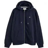 Gant für Damen. 4201412 Kapuzenpulli mit marineblauem Shield Zip Hoodie (XL), Lässig, Baumwolle