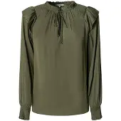 Pepe Jeans für Damen. PL3051286 Bluse Miriam grün (M), Lässig, Polyester, Langarm