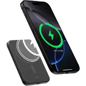 Pitaka Powerbank Qi2 (5000mAh/15W) – Qi2-es schnelles kabelloses Laden – 5000mAh Akkukapazität für ganztägige Stromversorgung – Starker magnetischer Befestigungsmechanismus für sichere Nutzung