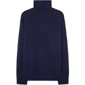 Seidensticker Strickpullover , Herren, Gr. M, blau (dunkelblau), 80% Wolle, 15% Polyamid, 5% Kaschmir, unifarben, oversize, ohne Ausschnitt, Pullover Strickpullover, 1/1 Stehkragen Uni