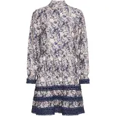 Pulz Jeans Midikleid "Damen Kleid PZPERNILLE", Damen, Gr. XS, N-Gr, blau (dunkelblau paisley printed), Obermaterial: 83% Viskose CV. 17% Polyamid PA., Kleider Midikleid