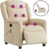 Syfax Massagesessel Elektrisch Creme Stoff