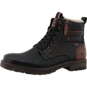 Mustang Winterstiefelette SHOES "Midor", Herren, Gr. 42, Warmfutter, schwarz, Lederimitat, Textil, Basic, Schuhe Winterstiefelette, Schnürstiefel, Winterstiefel mit Warmfutter