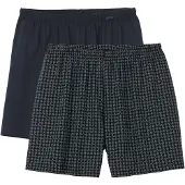 Calida Boxer "Prints Benefit", Herren, Gr. M (50), 2 Stk., grau, Obermaterial: 100% Baumwolle, unifarben, weit, Unterhosen Boxer, mit weichem Bund