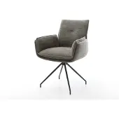 DELIFE Esszimmerstuhl Nela-Flex Bouclé Soft Schlamm Kreuzgestell konisch Schwarz