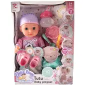 Merkloos Babypuppe mit Zubehör 26cm interaktives Spielzeug für Kinder