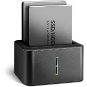 Axagon ADSA-D25 SuperSpeed USB DUAL 2.5" SSD/HDD MINI dock, HDD, SSD, Serial ATA II, Serial ATA III, 2.5", USB 3.2 Gen 1 (3.1 Gen 1) Type micro-B, Schwarz, Aluminium