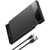 UGREEN 50743, HDD-Gehäuse, 2.5", SATA, Serial ATA II, Serial ATA III, USB Anschluss, Schwarz
