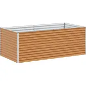 vidaXL Hochbeet Hellbraun 195 x 100 x 68 cm Verzinkter Stahl