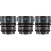 Sirui Optical Night Walker 24+35+55mm T1.2 S35 Cine Objektiv Set mit Case E-Mount Metallgrau