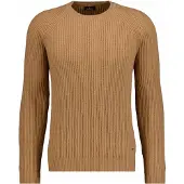 Ragman Rundhalspullover , Herren, Gr. 54, beige (zimt, 088), Strick, 90% Wolle 10% Baumwolle, ohne Ausschnitt, Pullover Rundhalspullover